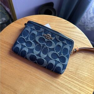 Coach Denim Blue Wristlet